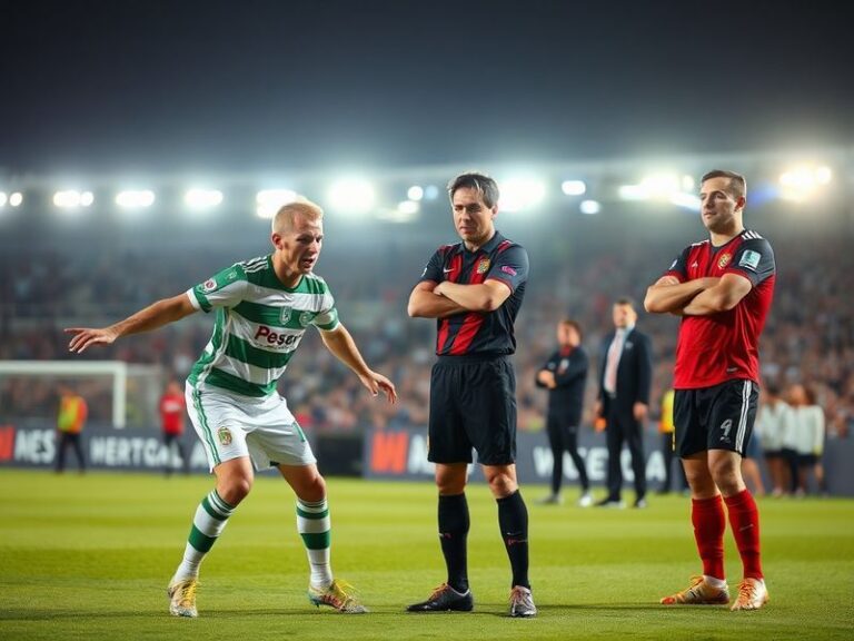 A split-screen image showing two football game covers—Konami's PES 2021 on the left with a realistic player close-up, and EA