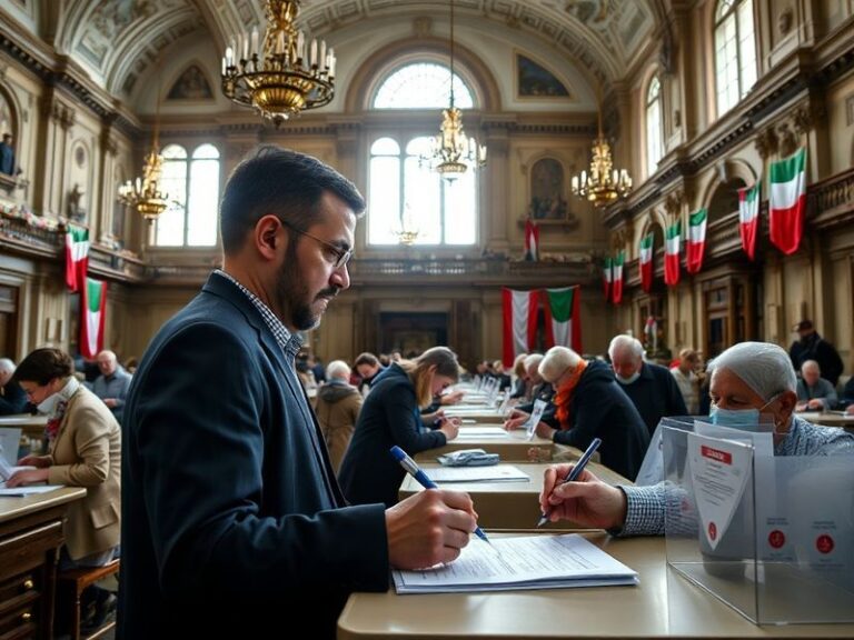 A split image showing Viktor Orbán speaking at a podium on one side and a protestor holding a sign on the other, with the Hun