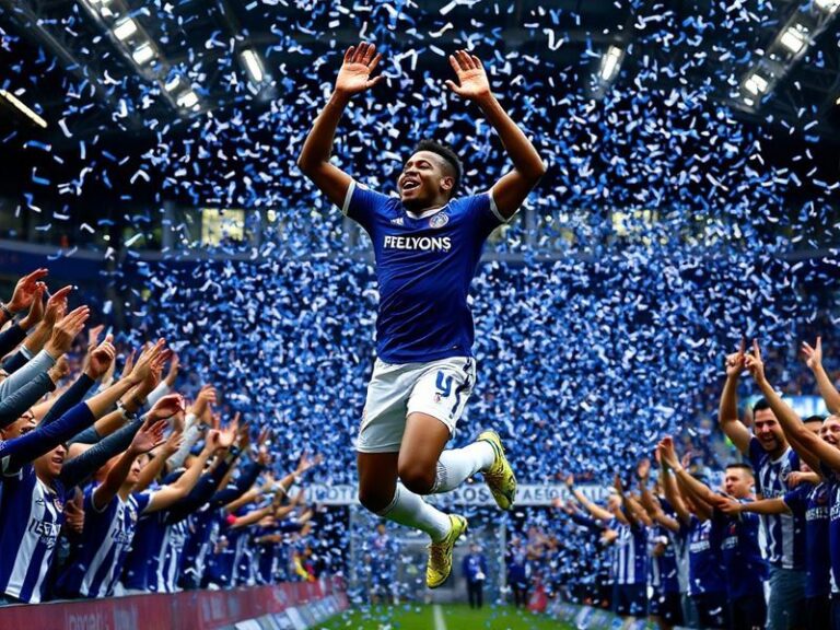A dynamic action shot of Santiago Núñez in an Ipswich Town kit, mid-dribble with defenders closing in, set against a packed P