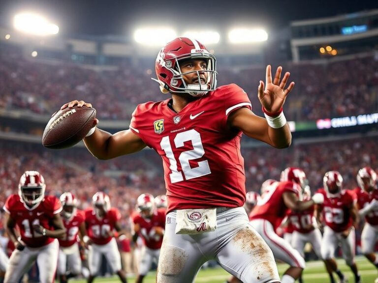 Jalen Hurts in mid-pass during an Eagles game, wearing his navy uniform with the number 1 under bright stadium lights, showca