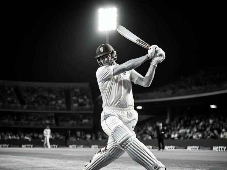 David Miller mid-swing during an IPL match, showcasing his powerful batting stance with the stumps and fielders blurred in th