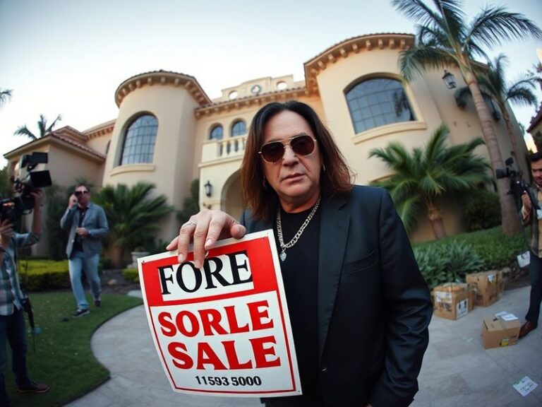 A luxurious Mediterranean-style mansion in Holmby Hills, Los Angeles, with a swimming pool, manicured gardens, and a 'For Sal