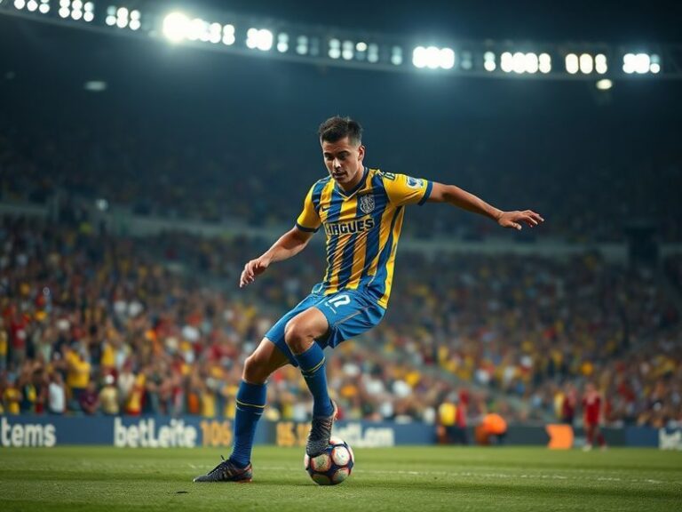 A vibrant action shot of Tigres UANL players celebrating a goal at Estadio Universitario, with the jaguar mascot in the foreg