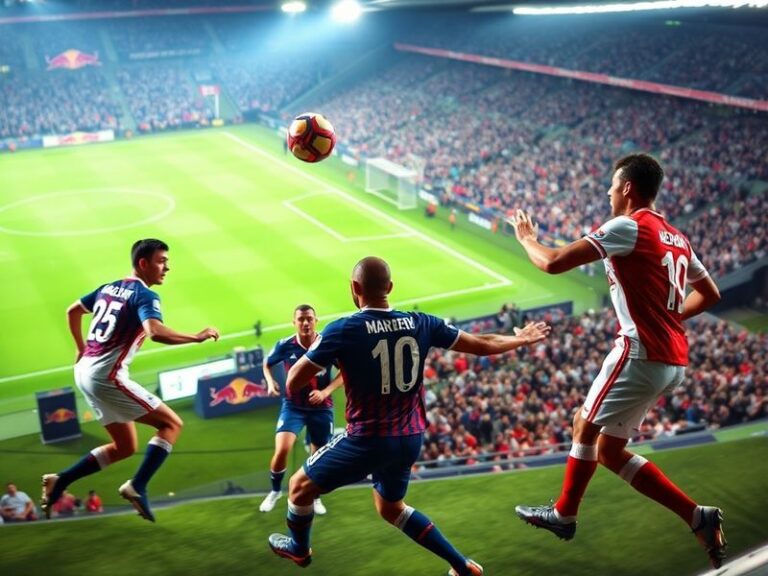 A dynamic action shot of Lionel Messi in an Inter Miami jersey playing against Aaron Long of the New York Red Bulls, with the