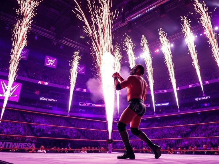 A high-energy promotional image for AEW Dynasty 2026 featuring wrestlers in action inside a packed T-Mobile Arena in Las Vega