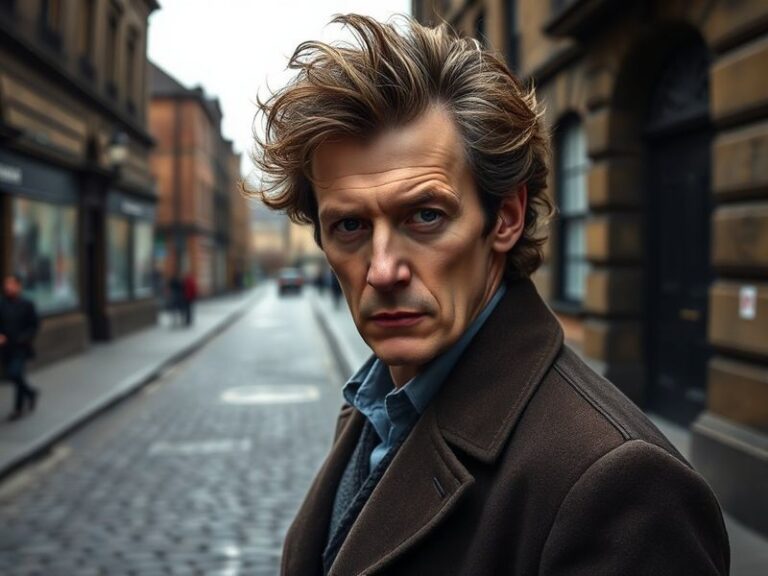 A split-screen image of Peter Capaldi as the Twelfth Doctor (left, in a tweed jacket and bow tie) and as Malcolm Tucker (righ