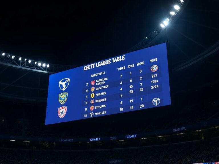 A panoramic shot of Celtic Park during a Premiership match, with fans in the stands, the pitch under floodlights, and the sco