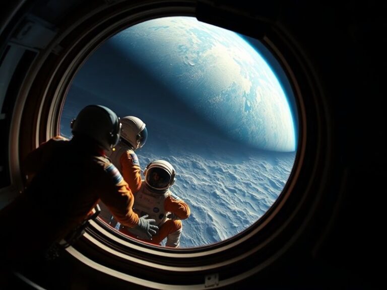 A high-definition photograph of Earth setting behind the Moon's horizon, captured by the Artemis II crew in 4K resolution. Th