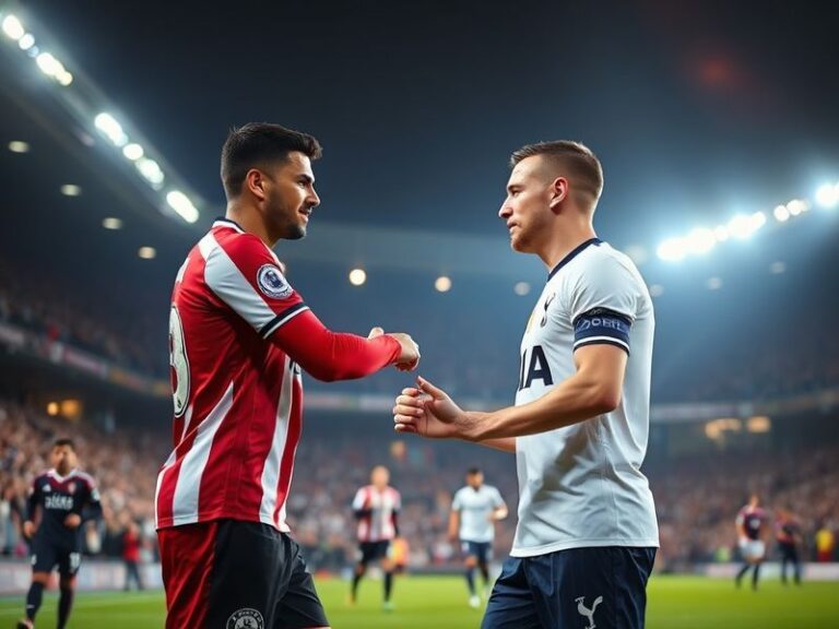 A vibrant matchday scene at Sunderland’s Stadium of Light under floodlights, showing players in action during the Sunderland