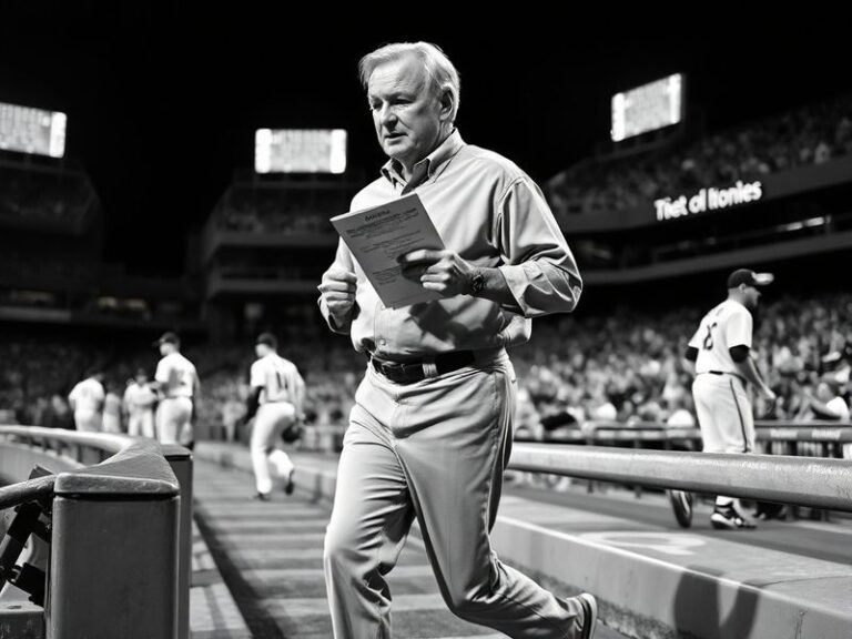 A mid-2000s photo of Phil Garner in a Houston Astros uniform, standing in the dugout with a focused expression. The image cap