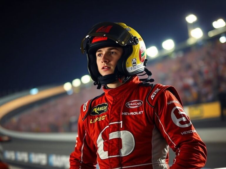 A dynamic action shot of Kyle Larson mid-race in his Hendrick Motorsports No. 5 Chevrolet, leaning into a turn on a road cour