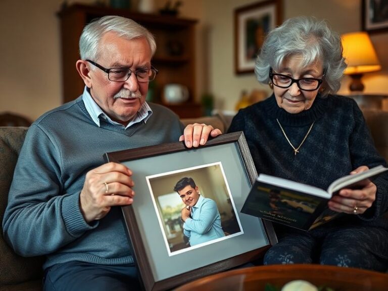 A warm family portrait of Gerry, Rosie, and a young Rory McIlroy at Holywood Golf Club, set against a backdrop of the Irish c