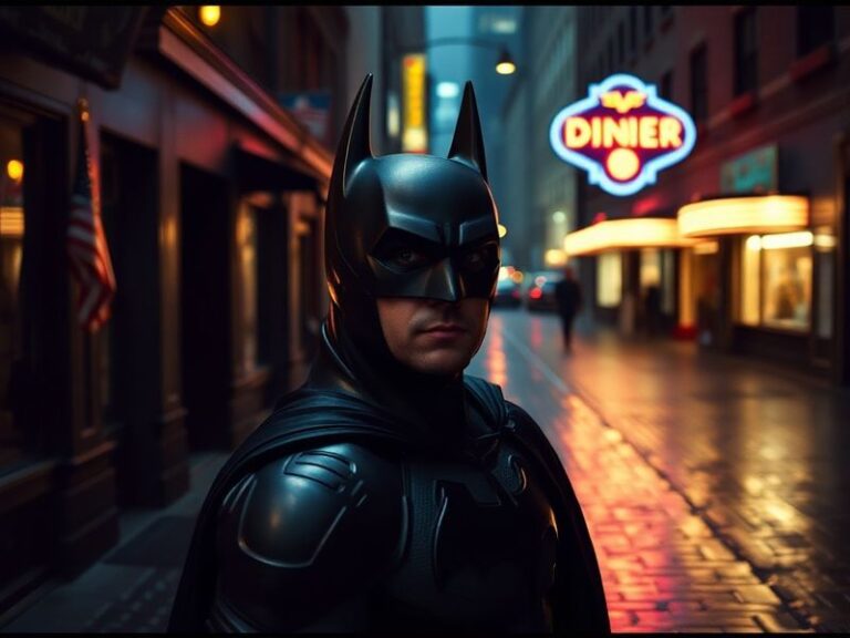 A cinematic portrait of Ben Affleck mid-conversation on a film set, wearing a casual jacket, with a director's clapperboard a