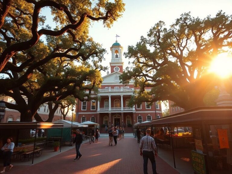 Aerial view of Santa Rosa Sound at sunset, showing white sandy beaches, calm turquoise waters, and dense green forests along