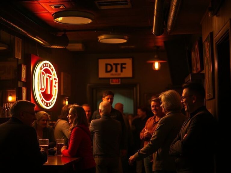 A split-screen image showing the DTF St. Louis studio setup with hosts at a table, surrounded by sports memorabilia, and a cl