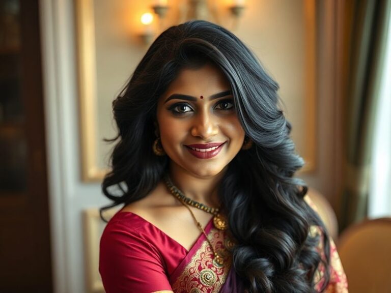 A vibrant concert photo of Shreya Ghoshal on stage, wearing a traditional saree with golden embroidery, holding a microphone,