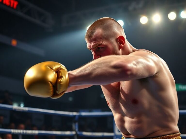 A dynamic action shot of Rico Verhoeven mid-kick in a packed arena, showcasing his signature low kick technique. The backgrou