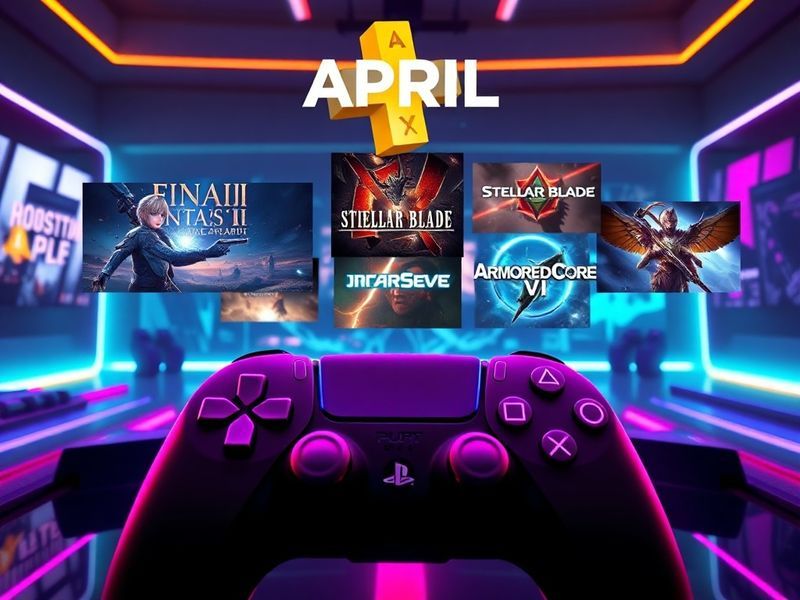 A split-screen promotional image showing the three free PlayStation Plus April 2024 games: Streets of Rage 4 on the left, Hav