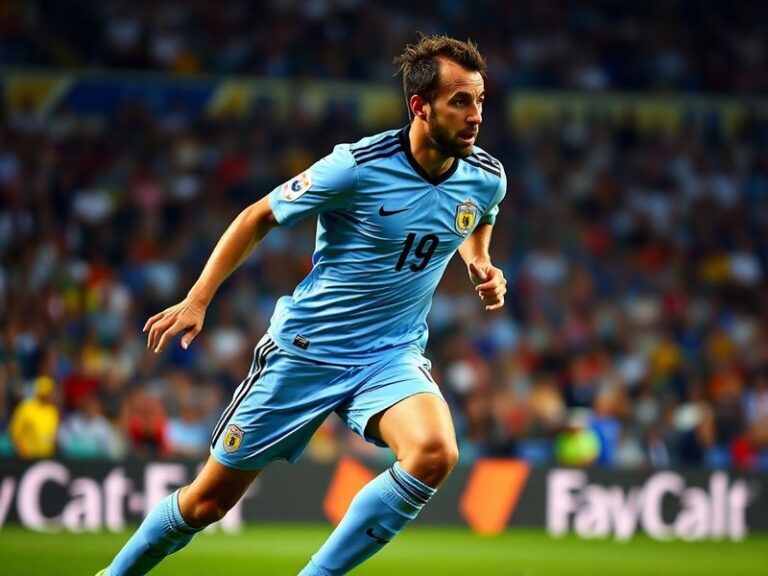 A dynamic action shot of Javier Mascherano in a Barcelona jersey, mid-tackle during a Champions League match, with a blurred