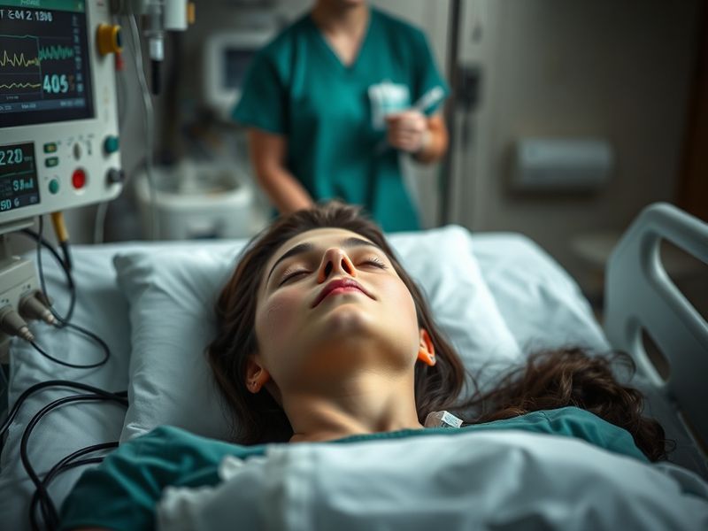 A warm, softly lit hospital room with natural light streaming through a window. Felicity-Jo, seated in a wheelchair, holds a