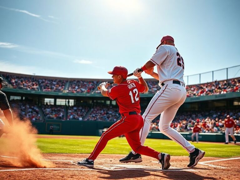A vibrant scene of a Glasgow Giants vs Reds match at a packed stadium, with fans in team colors creating a sea of red and blu