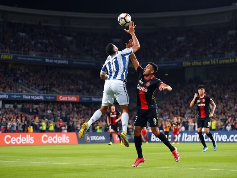 A dynamic action shot of Cruz Azul and LAFC players competing in a high-stakes CONCACAF match, with Estadio Azteca in the bac