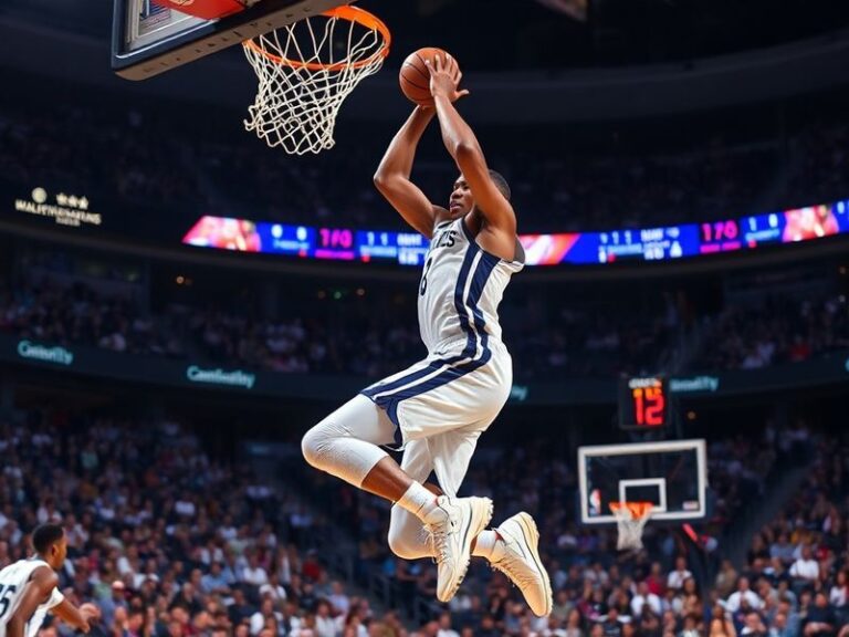 Matisse Thybulle in mid-defensive stance, wearing a Portland Trail Blazers uniform, with a blurred background highlighting a