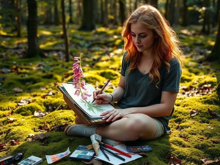 A vibrant digital illustration by Lucy Halliday featuring surreal elements, bold colors, and intricate details. The scene inc