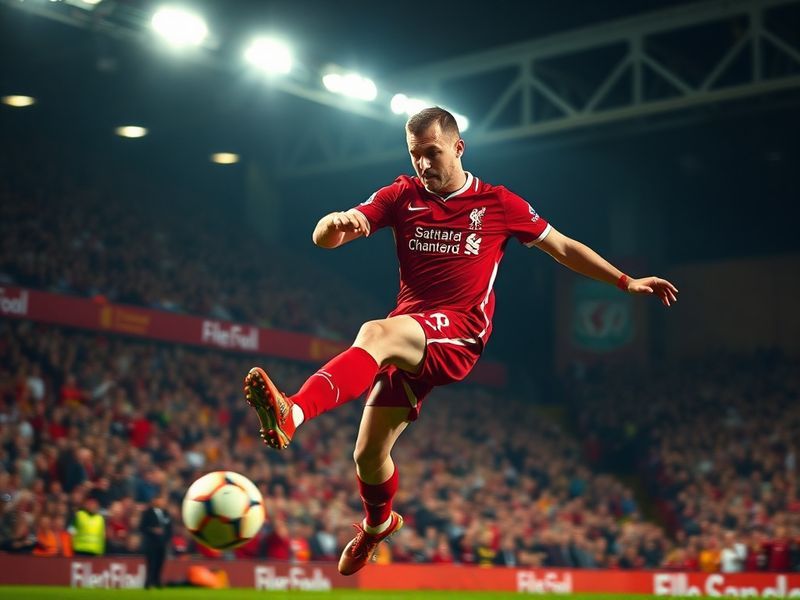 A dynamic action shot of Jonjo Shelvey in a Nottingham Forest kit, mid-pass in a Premier League match, with fans blurred in t