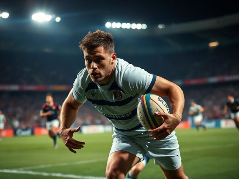 A dynamic action shot of Tomas Etcheverry mid-match on a clay court, wearing an Argentine flag headband, showcasing his aggre