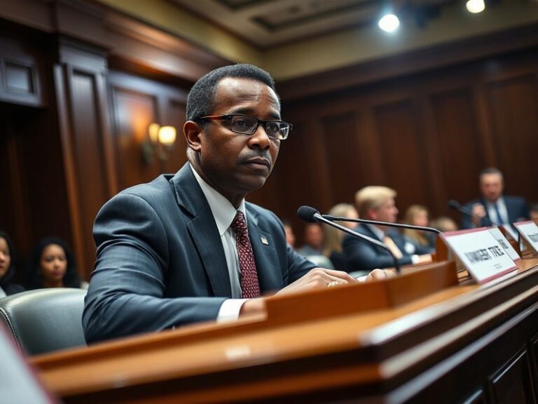 A formal portrait of Cory Mills in military uniform alongside a formal photo of him in a congressional setting, with the U.S.