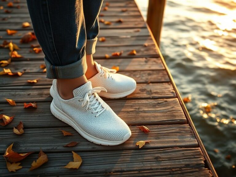 A lifestyle shot of Allbirds shoes displayed on a wooden floor with natural light, featuring the Wool Runners and Tree Runner