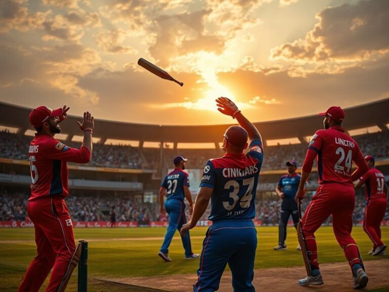 A high-energy cricket match at M. Chinnaswamy Stadium during RCB vs LSG, featuring KL Rahul batting, Virat Kohli in the field