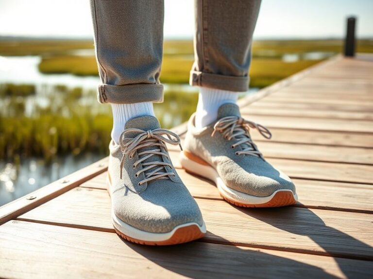 A clean, modern Allbirds store interior with shelves of colorful Wool Runners and Tree Runners, natural lighting, and minimal