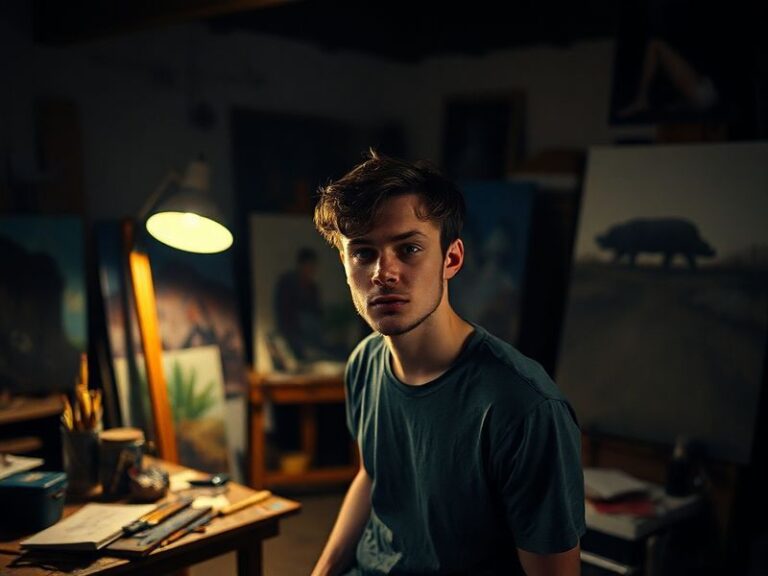 Aiden Sherrell in a modern studio setting, wearing a headset and speaking into a microphone with a laptop and football tactic