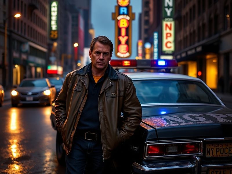 A split-screen image of the New York City skyline with a team of investigators in silhouette against a backdrop of iconic lan