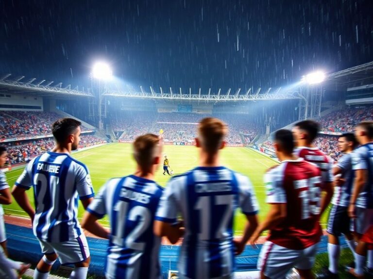 A vibrant stadium scene during a Cruzeiro vs. Universidad Católica match, with Brazilian and Chilean fans creating a colorful