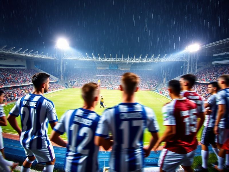 A vibrant stadium scene during a Cruzeiro vs. Universidad Católica match, with Brazilian and Chilean fans creating a colorful