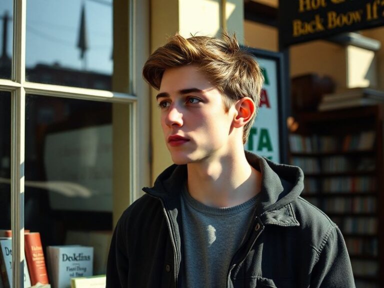 A split-image design showing Noah Price at different ages: a candid teenage photo on one side and a professional headshot in