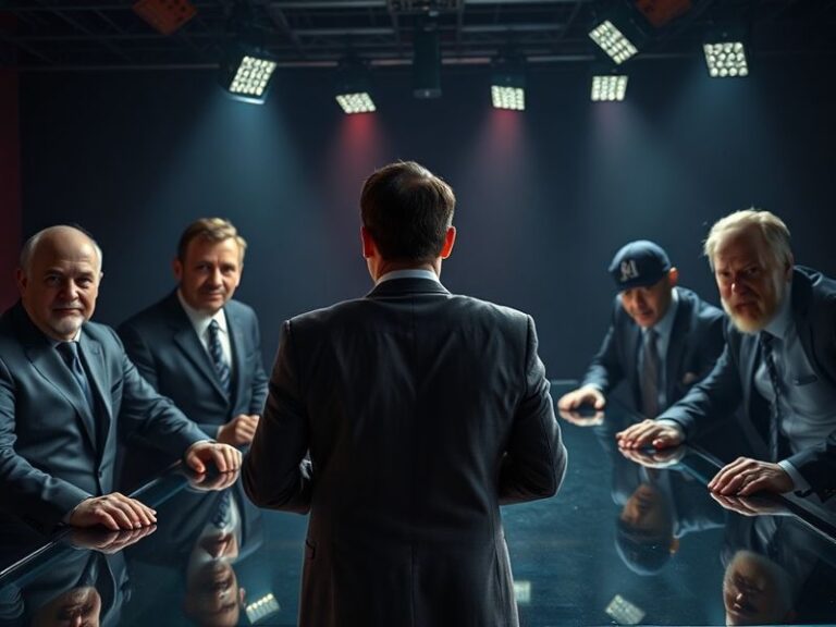 A lively scene of a Stomp Shark Tank tournament in a packed university gym. Two players face off on opposite sides of a long