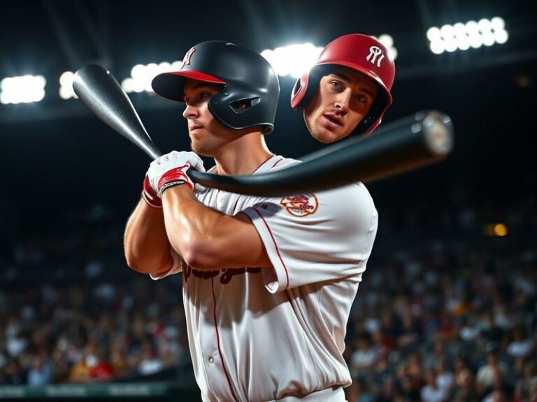 A dynamic action shot of Jake Burger mid-swing during a Miami Marlins game, focusing on his intense expression and powerful s
