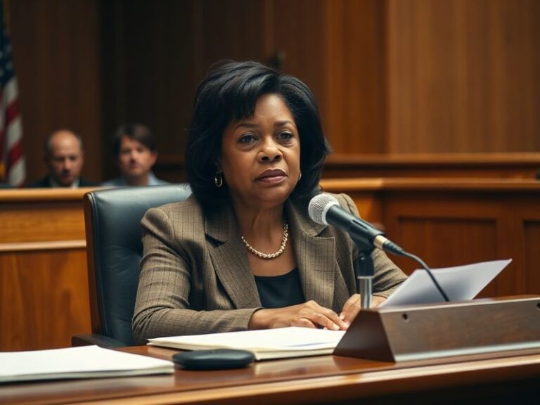 A courtroom sketch of Diana Sanders speaking to her lawyer, with a Carnival Cruise Line logo blurred in the background. The s