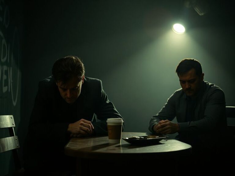 A tense suburban scene shot in muted tones, featuring Steven Yeun and Ali Wong in a heated confrontation in a well-manicured