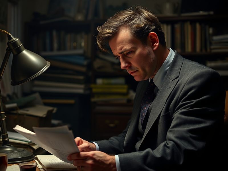 A dramatic courtroom sketch showing Benjamin Field during one of his trials, with a somber expression and legal professionals