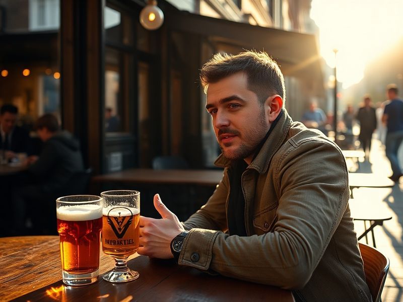 A candid portrait of Todd Grimshaw in a relaxed setting, possibly outdoors or in a casual indoor space, wearing modern casual