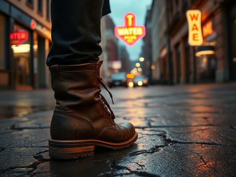 tom waits boots on the ground