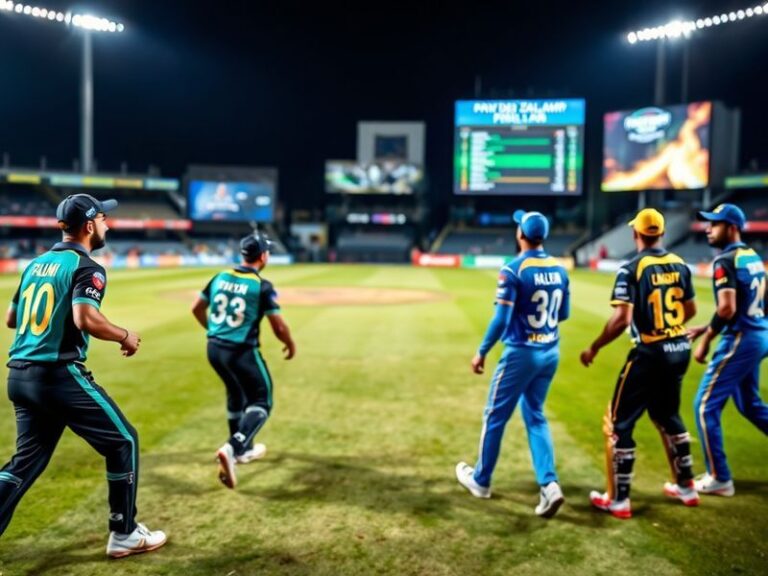 A dynamic action shot of a Pindiz vs Hyderabad Kingsmen match, featuring players in mid-play with intense expressions. The ba