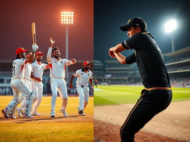 A split-screen image showing both teams’ logos side by side, with a scoreboard in the background displaying their win-loss re
