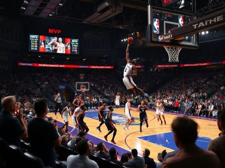 A split-screen image showing Nikola Jokić, Giannis Antetokounmpo, and Luka Dončić in action, with betting odds displayed as a