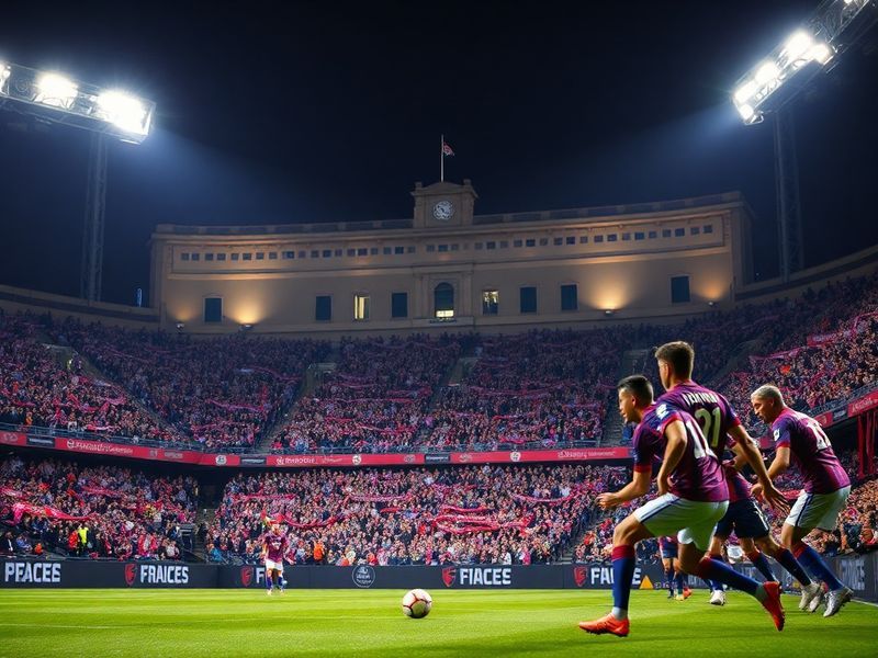 A packed Stadio Artemio Franchi under floodlights, with Fiorentina players in purple celebrating a near miss and Palace playe